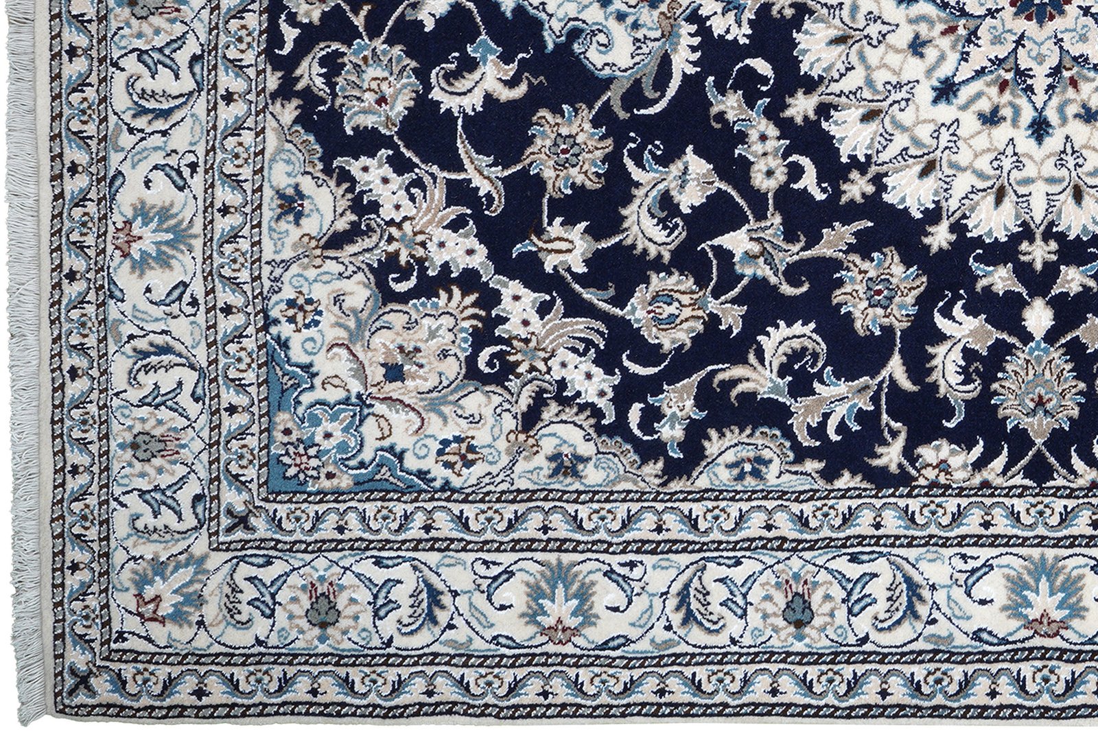 Nain 12La — Hand-knotted, 164x233 cm, Blue, 100% Virgin Wool | View 3
