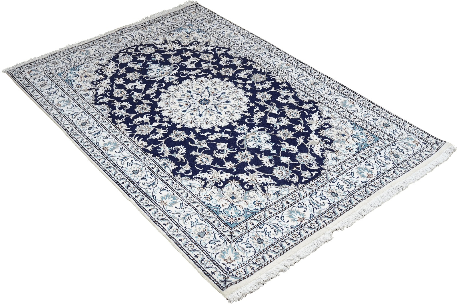 Nain 12La — Hand-knotted, 164x233 cm, Blue, 100% Virgin Wool | View 4