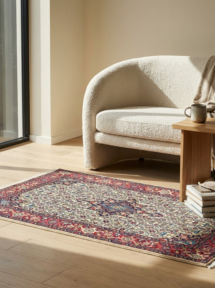 Bidjar Zandjan — Hand-knotted, 101x171 cm, Beige, 100% Virgin Wool | Detail view