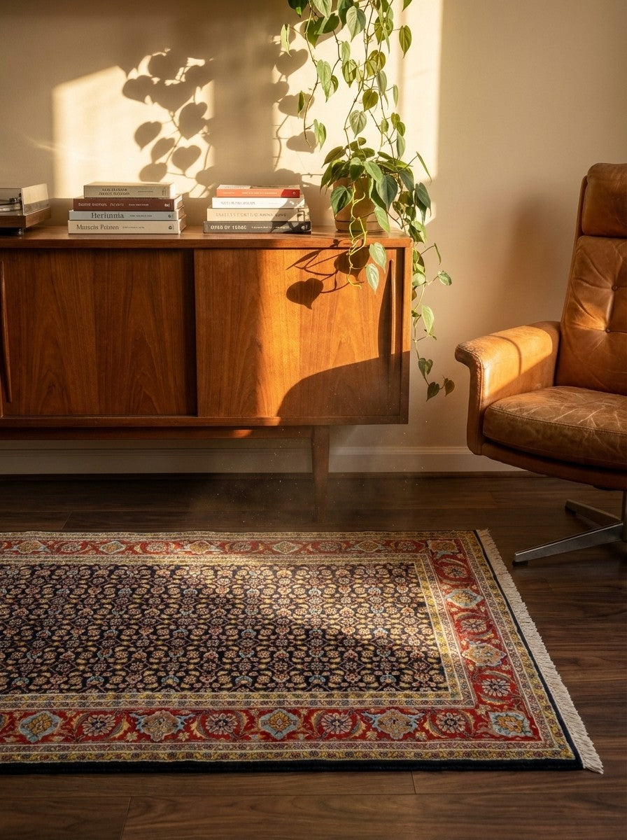 Tabriz 50 Raj — Hand-knotted, 149x95 cm, Blue, 100% Virgin Wool | Back view