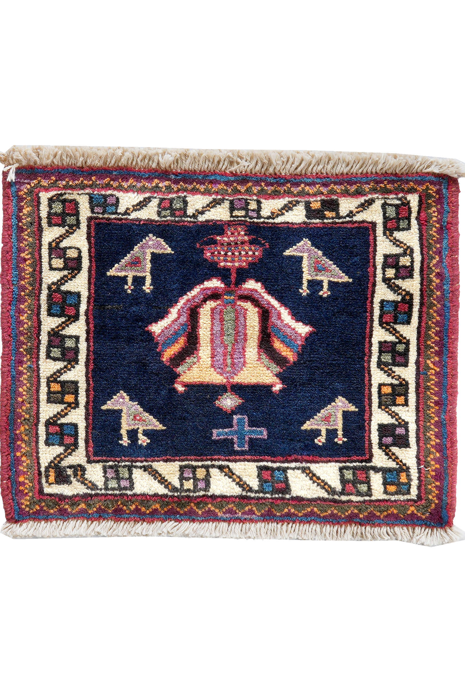 Afshar — Handgefertigt, 34x44 cm, Beige, 100% Virgin Wool | Main view