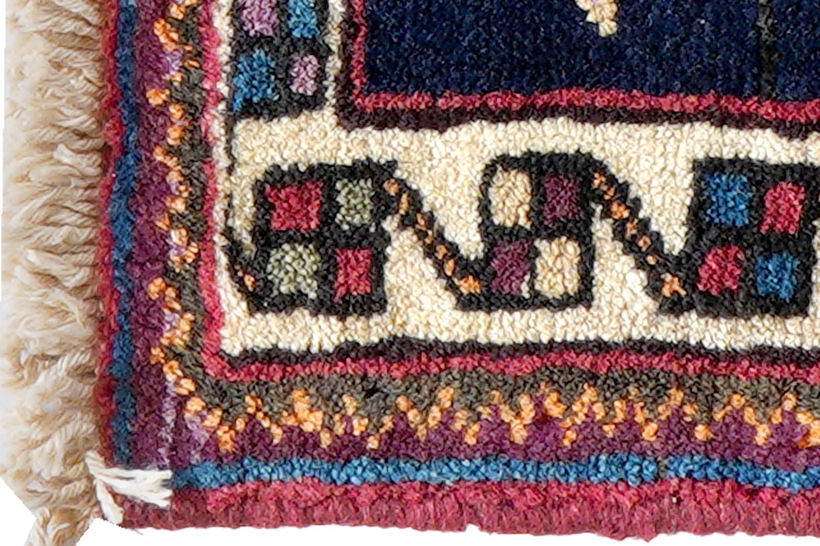 Afshar — Hand-knotted, 44x34 cm, Blue, 100% Virgin Wool | View 3