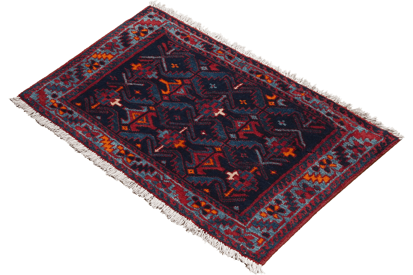 Afshar — Hand-knotted, 84x58 cm, Blue, 100% Virgin Wool | View 5