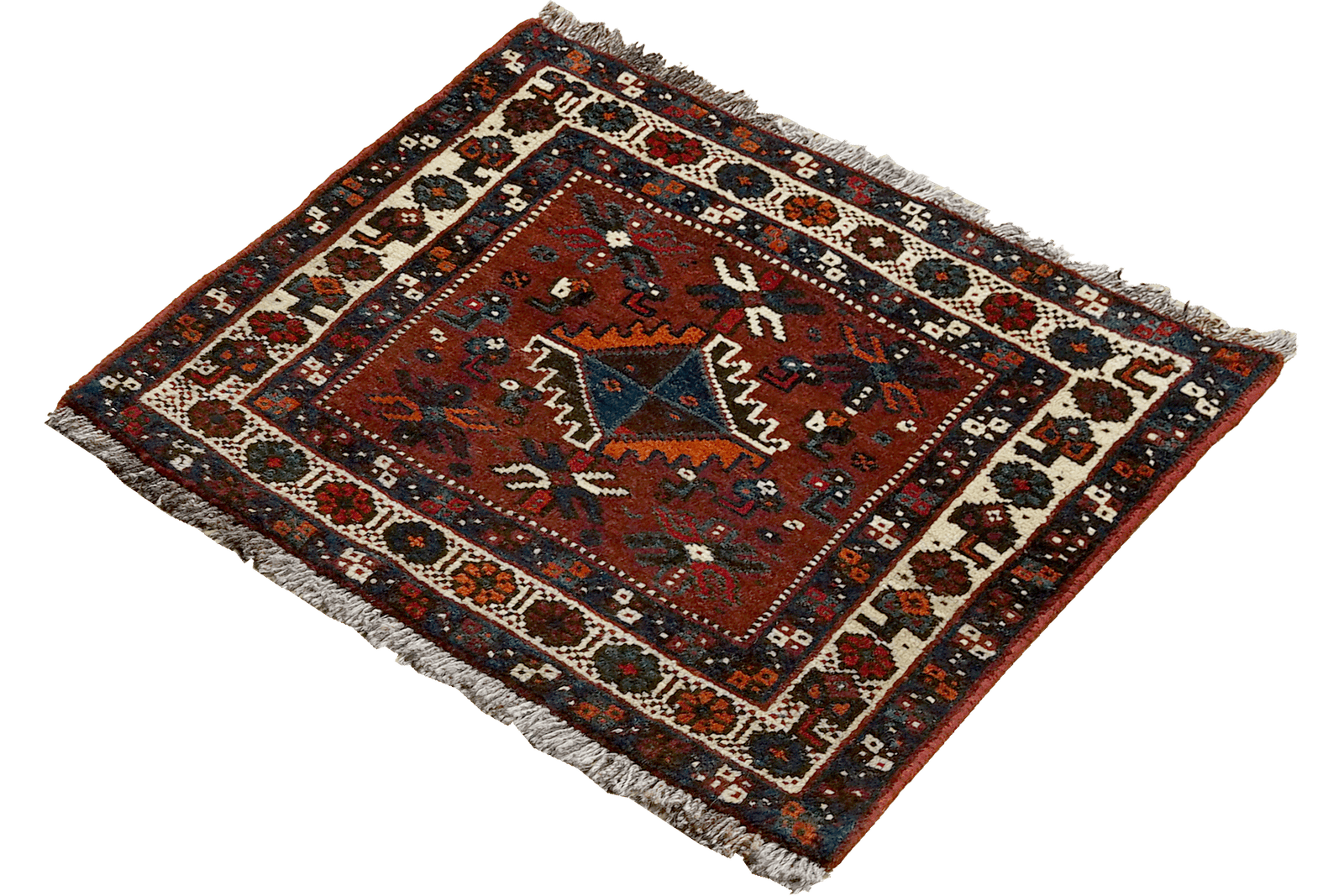 Gashgai — Hand-knotted, 65x59 cm, Red, 100% Virgin Wool | View 5