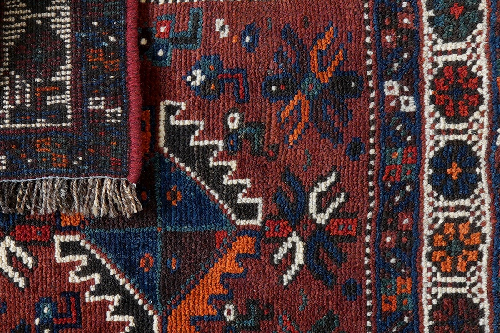 Gashgai — Hand-knotted, 65x59 cm, Red, 100% Virgin Wool | View 7