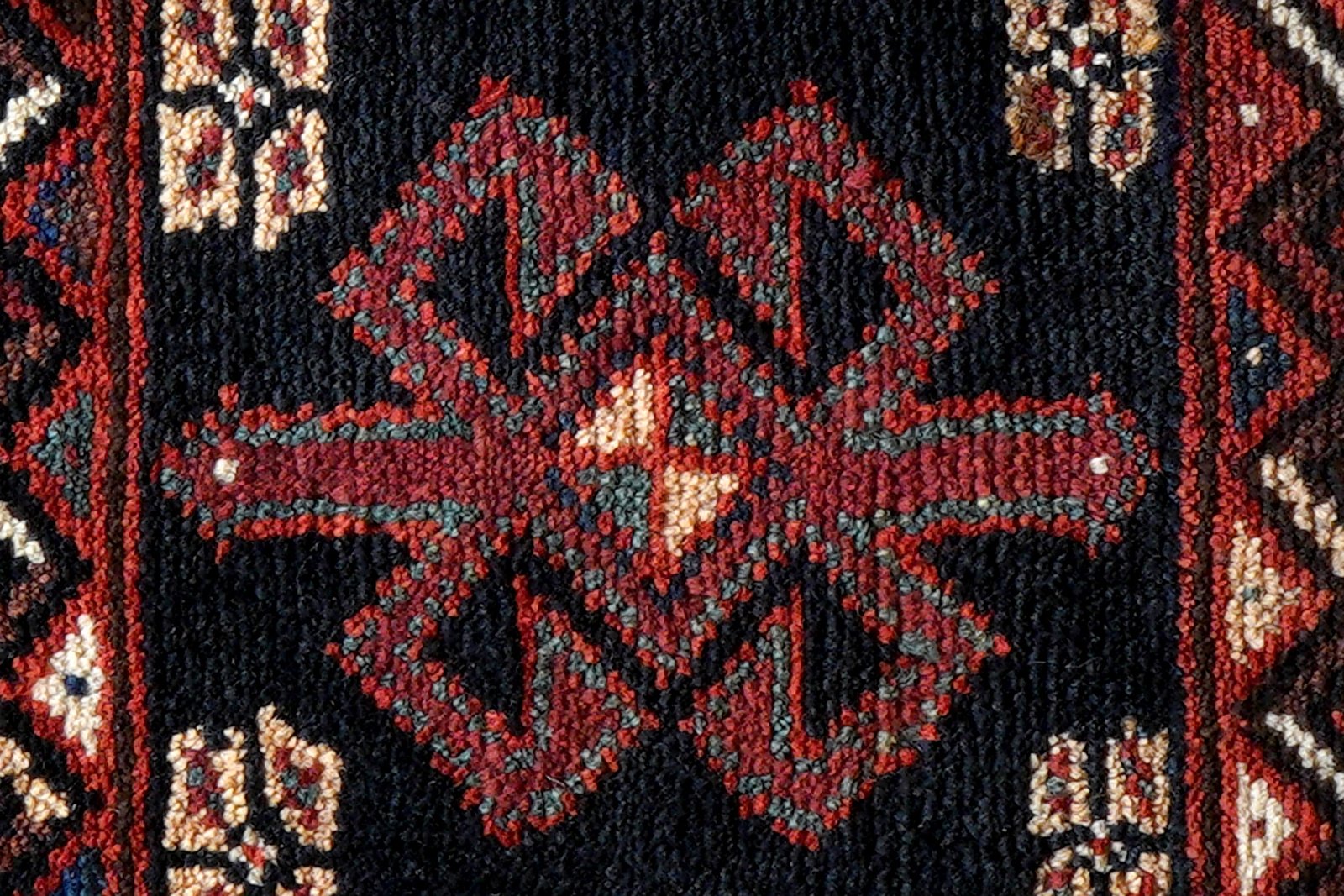 Gashgai — Hand-knotted, 63x57 cm, Blue, 100% Virgin Wool | View 6