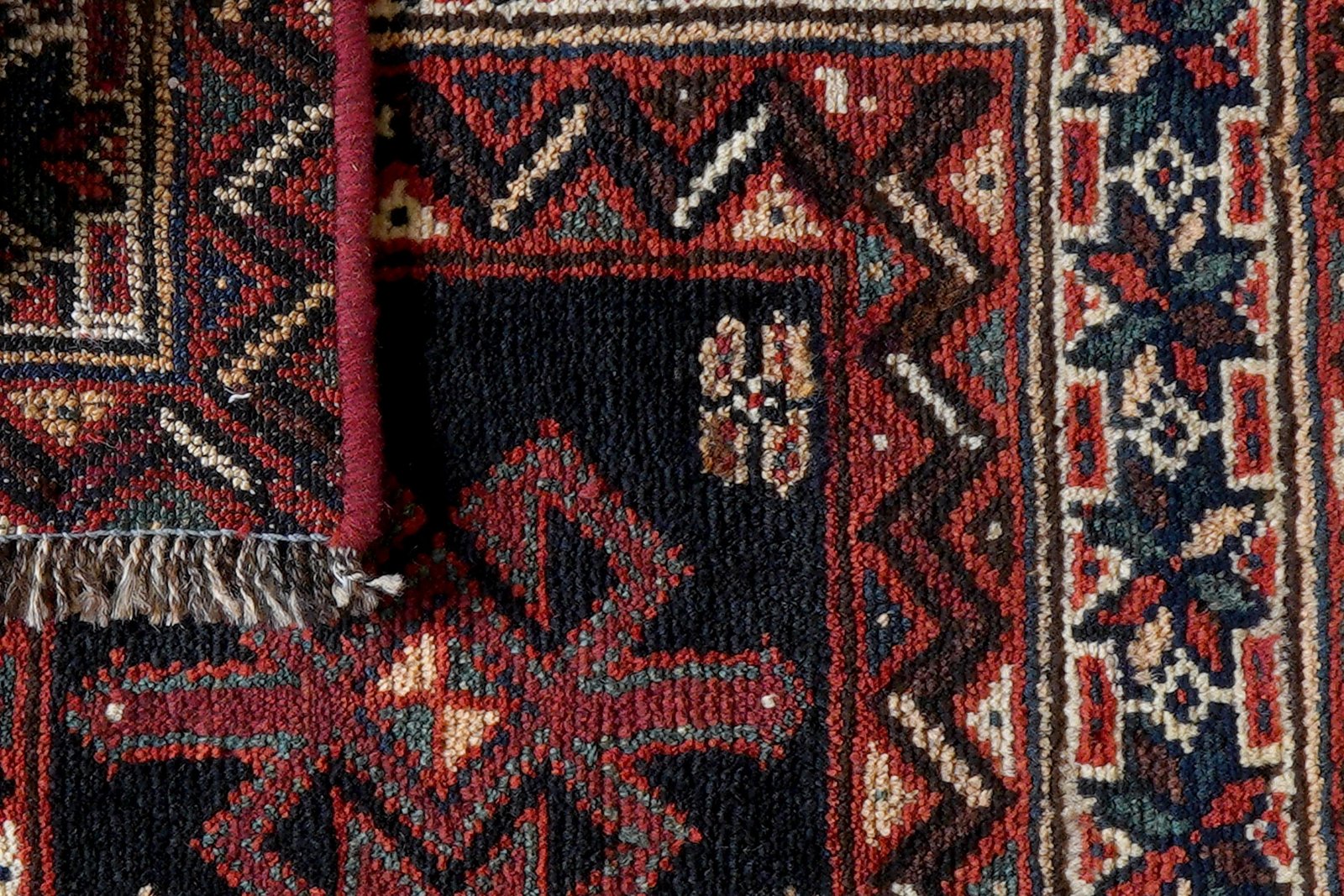 Gashgai — Hand-knotted, 63x57 cm, Blue, 100% Virgin Wool | View 7