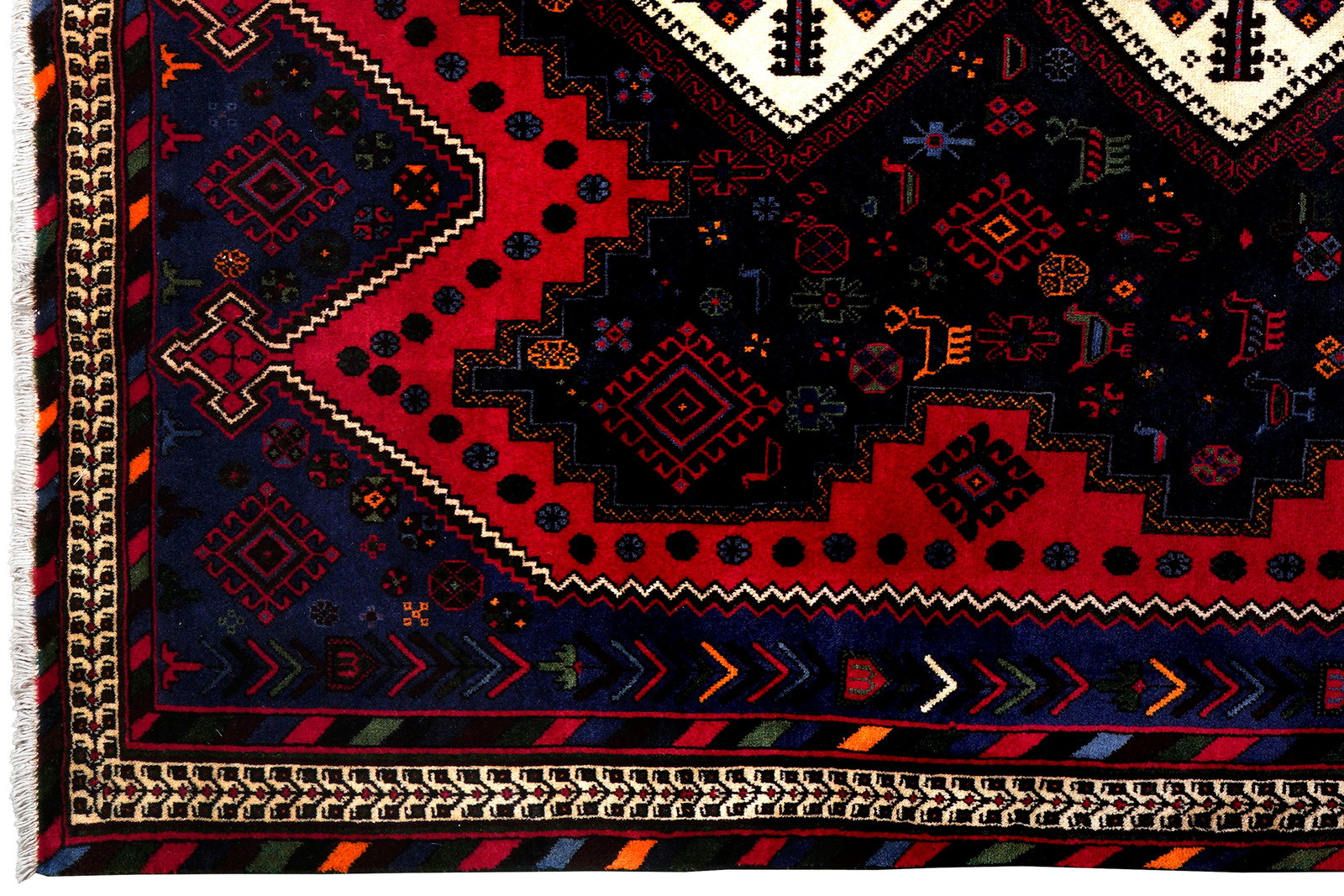 Afshar — Handgefertigt, 233x162 cm, Beige, 100% Virgin Wool | View 4