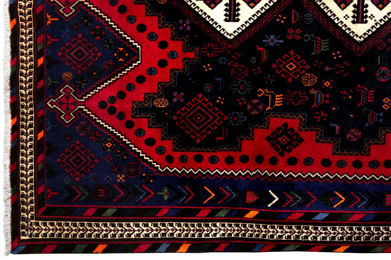 Afshar — Hand-knotted, 162x233 cm, Blue, 100% Virgin Wool | View 3