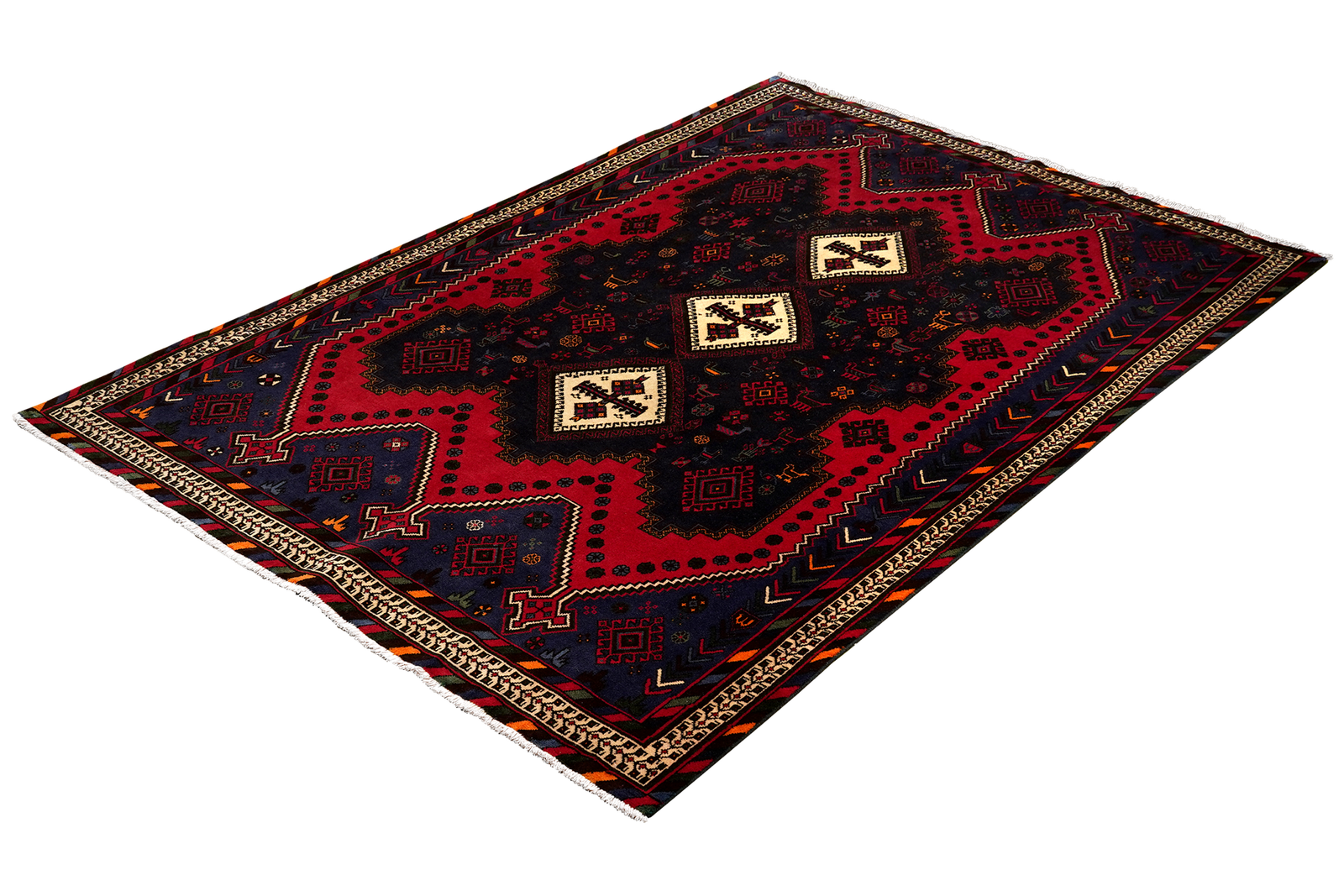 Afshar — Handgefertigt, 233x162 cm, Beige, 100% Virgin Wool | View 6