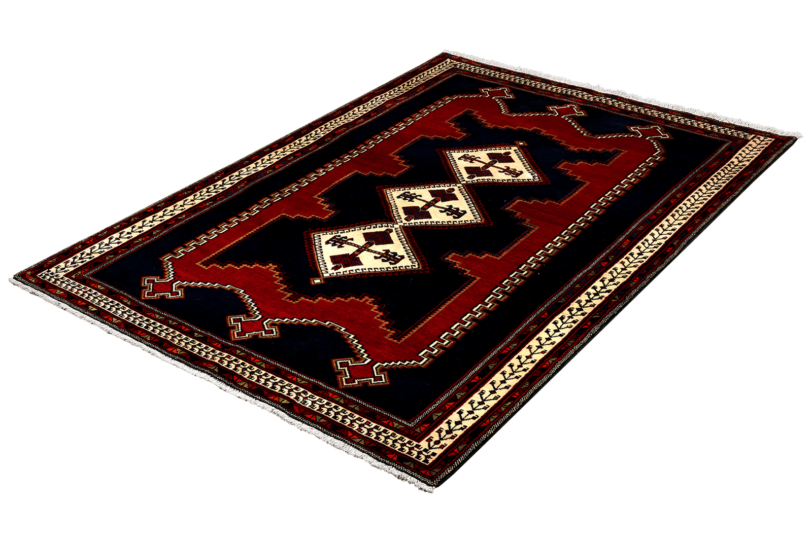 Afshar — Hand-knotted, 159x233 cm, Blue, 100% Virgin Wool | View 5