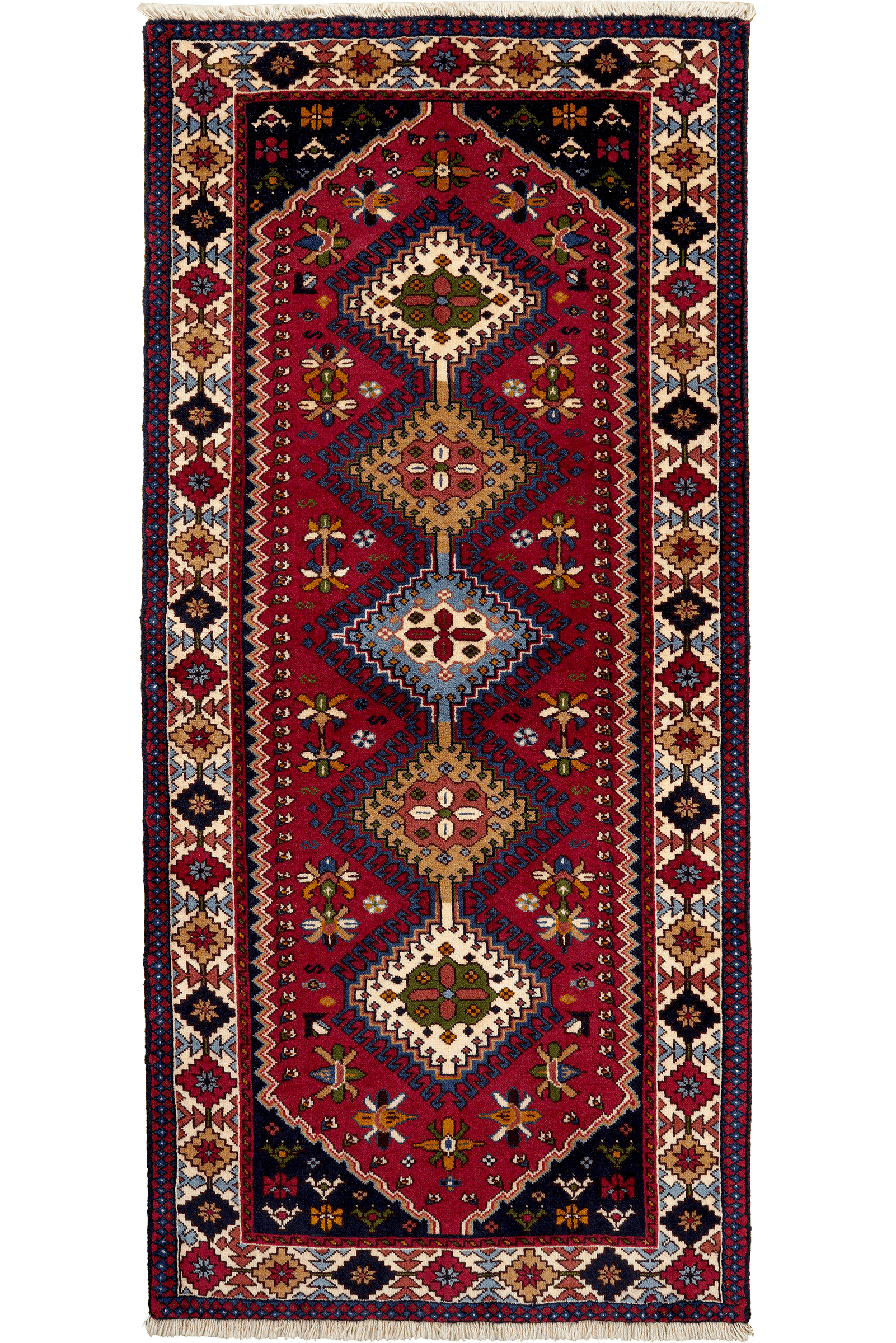 Yalameh — Hand-knotted, 84x191 cm, Red, 100% Virgin Wool | Main view