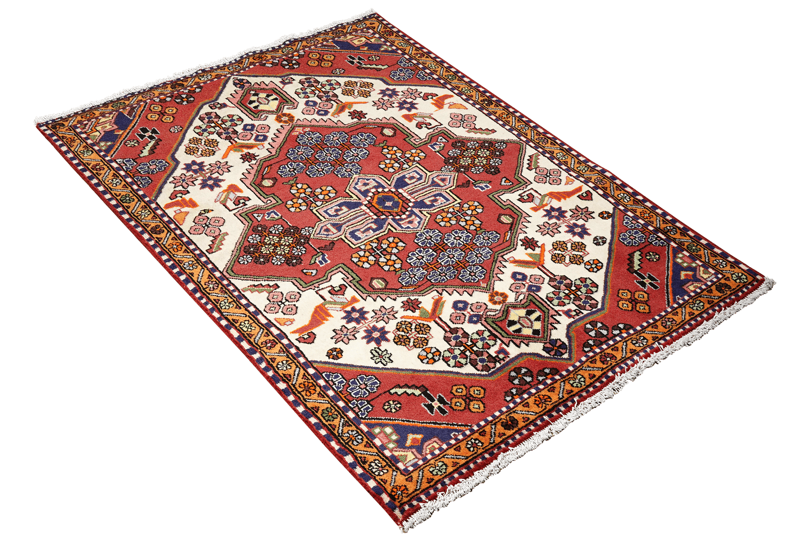 Saveh — Hand-knotted, 103x144 cm, Beige, 100% Virgin Wool | View 4
