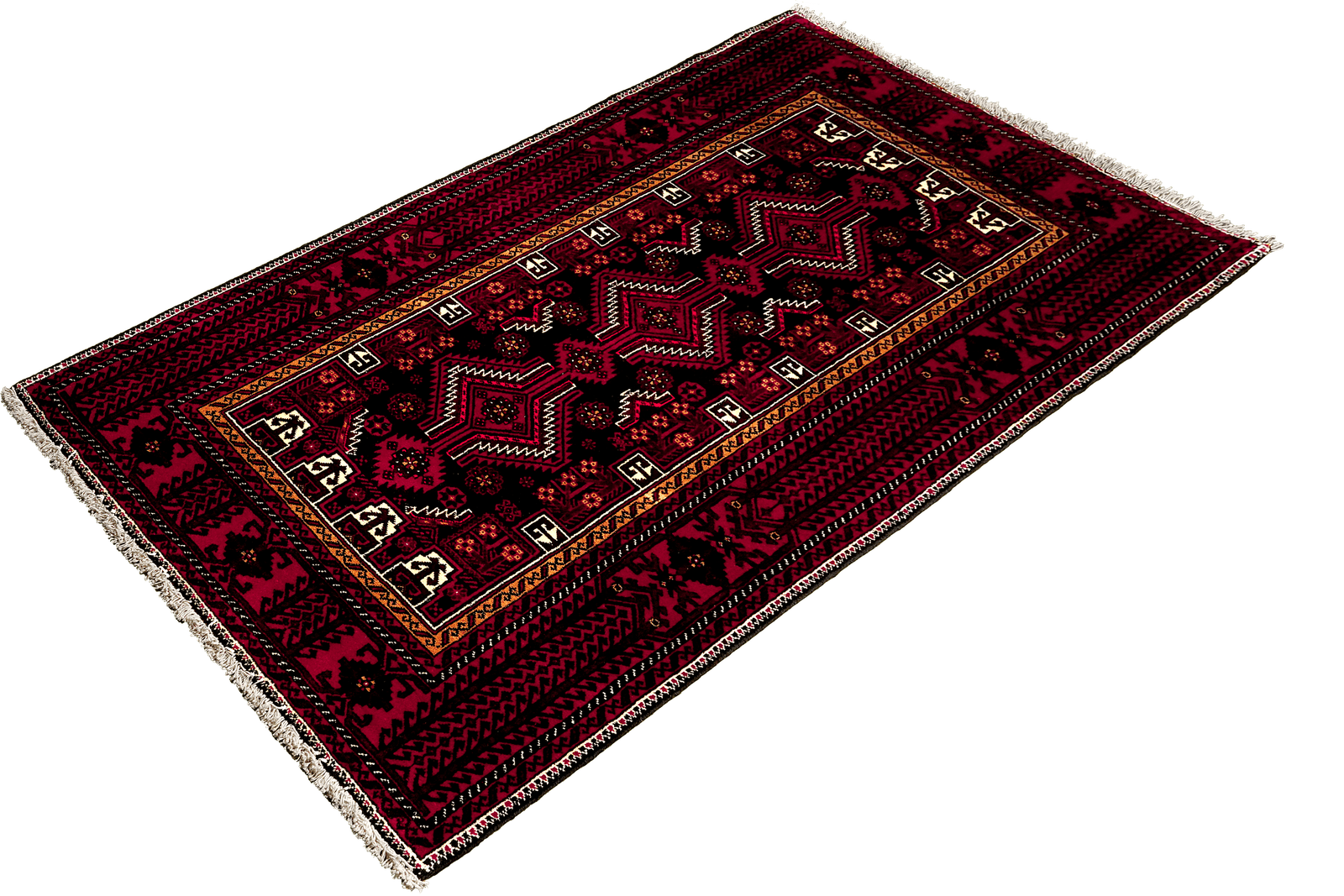 Belutch — Hand-knotted, 107x225 cm, Black, 100% Virgin Wool | View 5