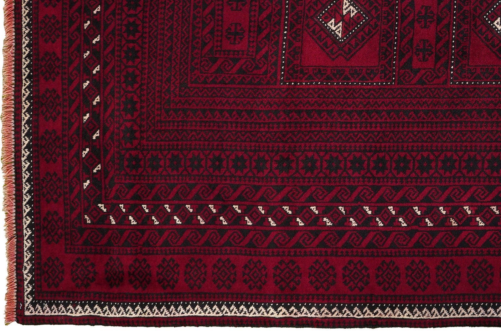 Belutch — Hand-knotted, 109x200 cm, Red, 100% Virgin Wool | View 3