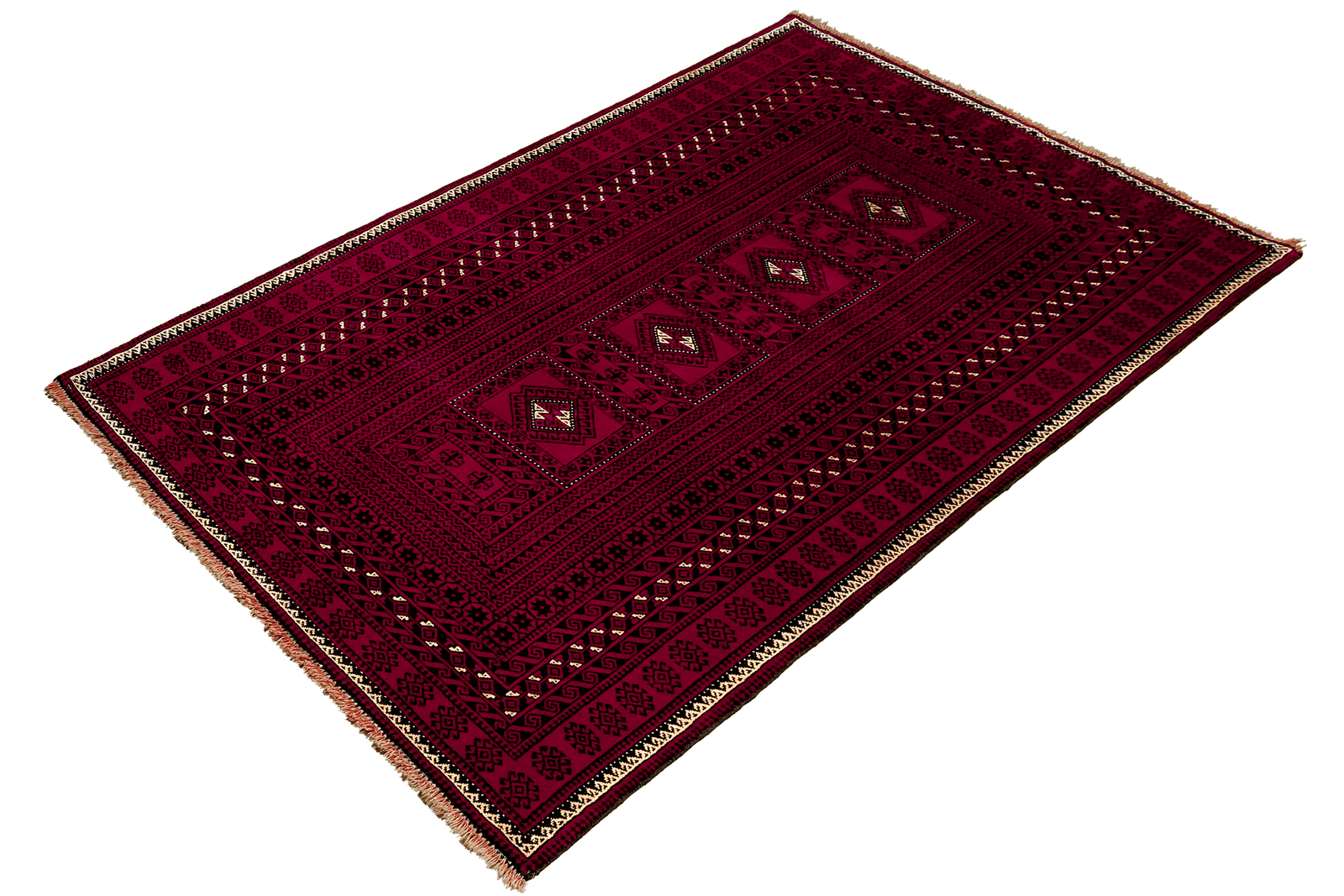 Belutch — Hand-knotted, 109x200 cm, Red, 100% Virgin Wool | View 5