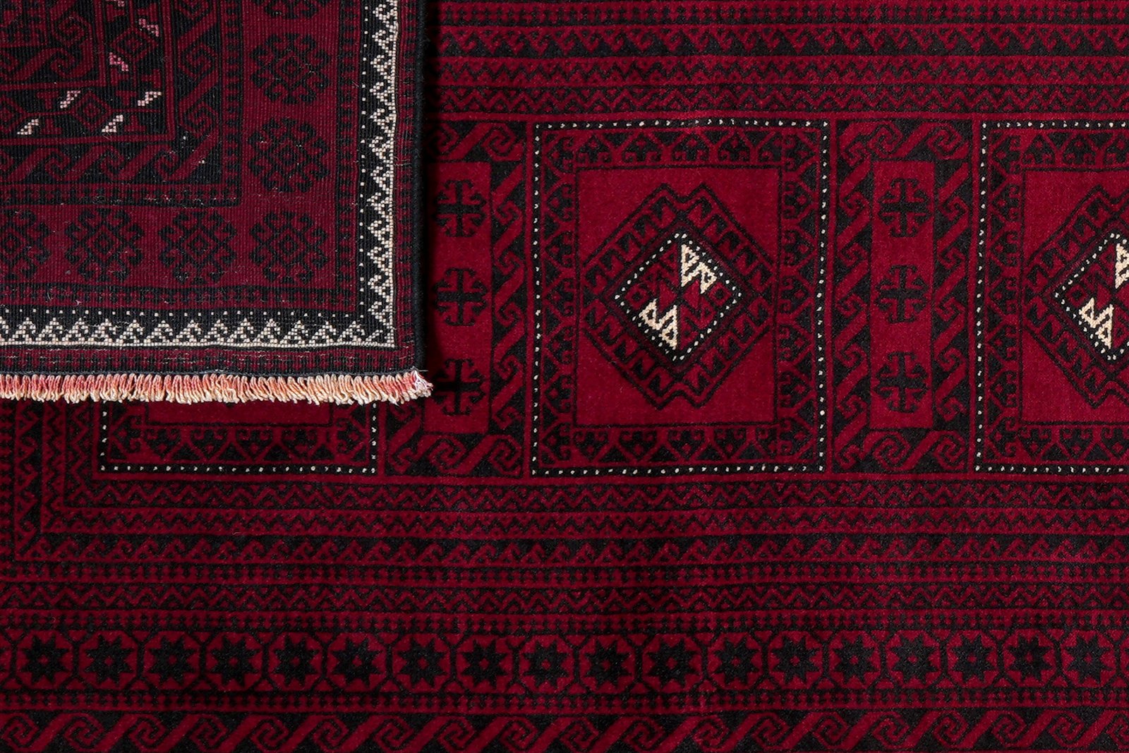 Belutch — Hand-knotted, 109x200 cm, Red, 100% Virgin Wool | View 7