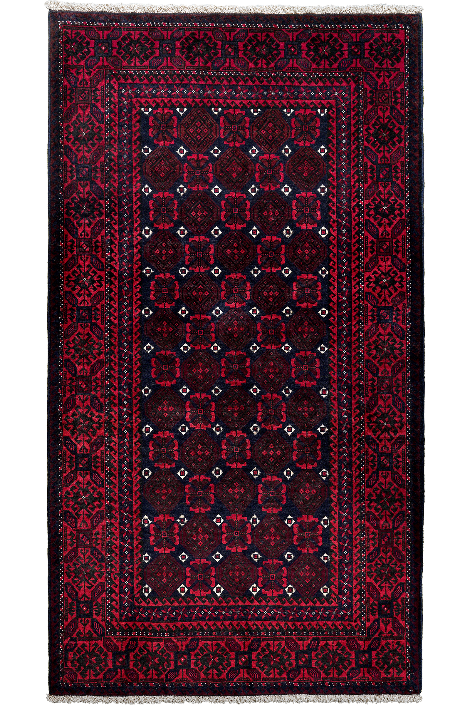 Belutch — Handgefertigt, 191x105 cm, Rot, 100% Virgin Wool | Main view