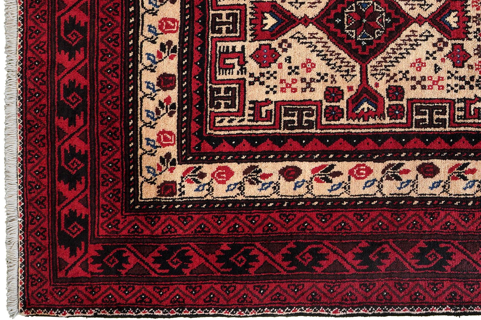 Belutch — Hand-knotted, 111x202 cm, Beige, 100% Virgin Wool | View 3
