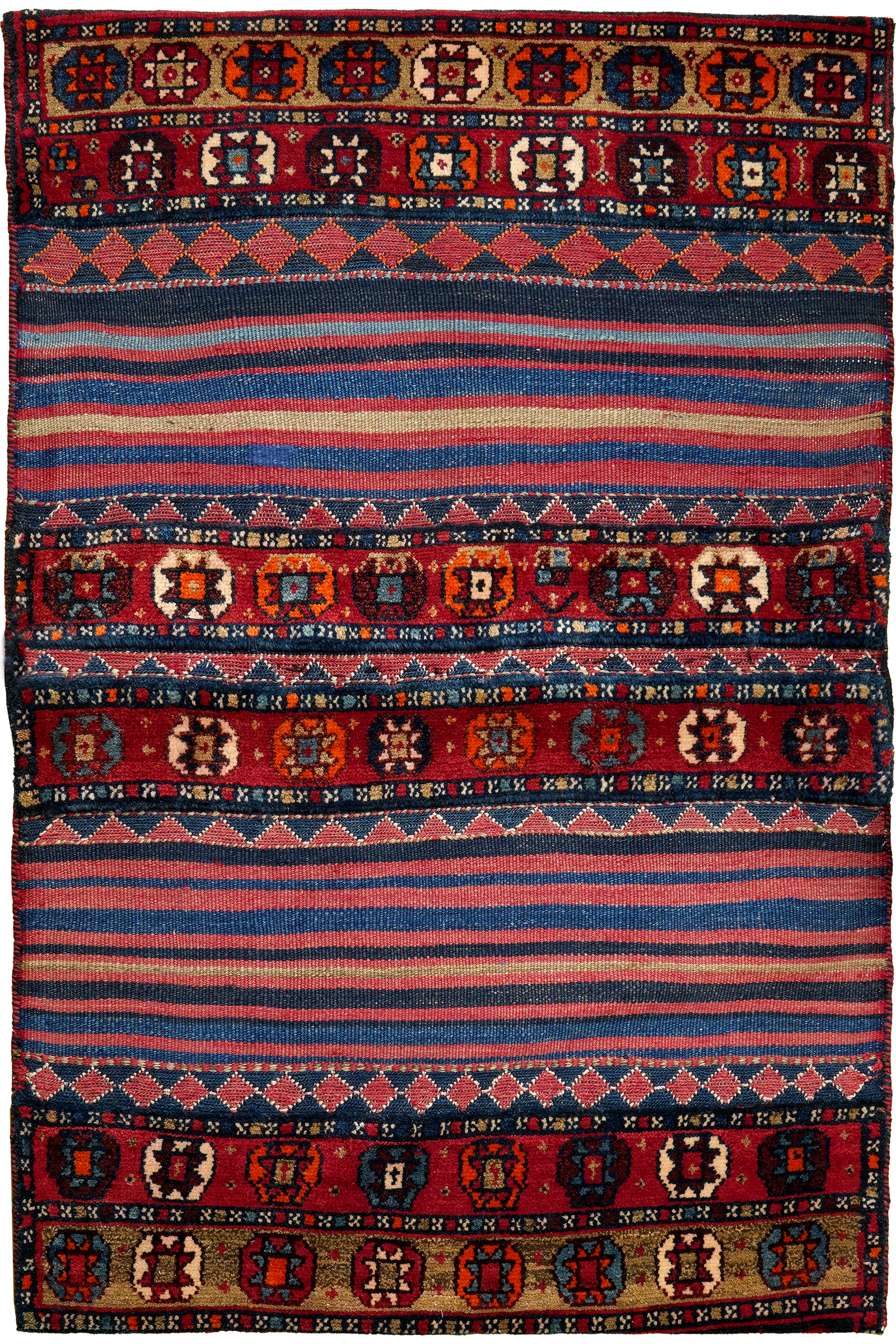 Khorjin — Handgefertigt, 147x104 cm, Blau, 100% Virgin Wool | Detail view