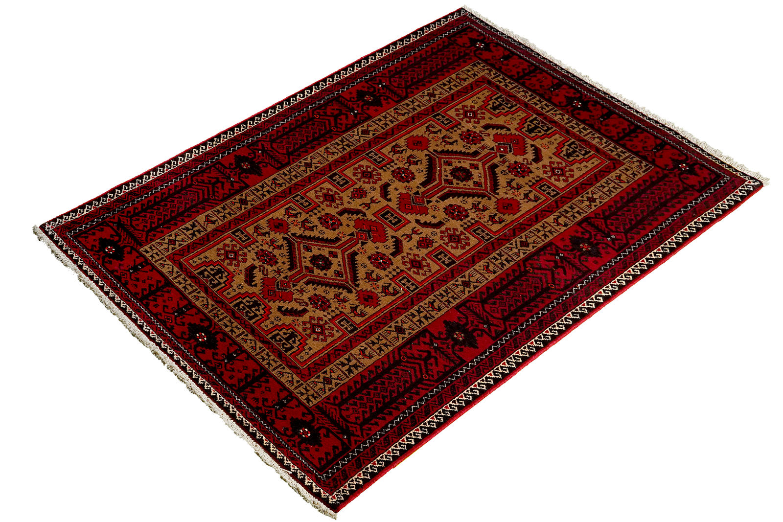 Belutch — Handgefertigt, 192x99 cm, Rot, 100% Virgin Wool | View 6