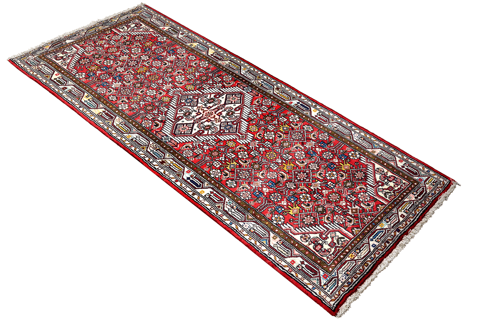 Assadabad — Hand-knotted, 77x201 cm, Red, 100% Virgin Wool | View 4