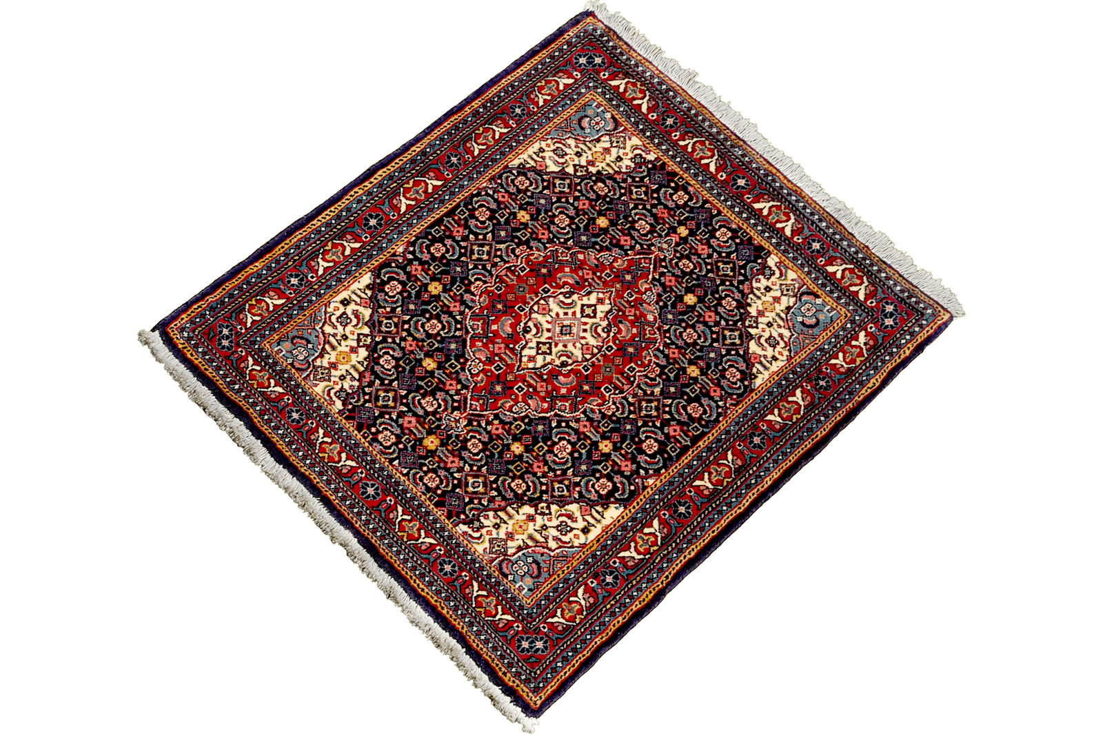 Sarough — Hand-knotted, 70x79 cm, Blue, 100% Virgin Wool | View 5