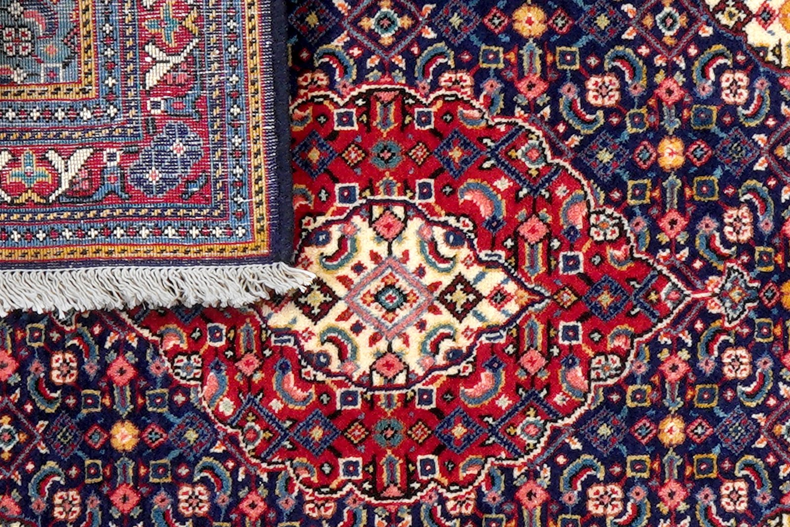 Sarough — Hand-knotted, 70x79 cm, Blue, 100% Virgin Wool | View 7