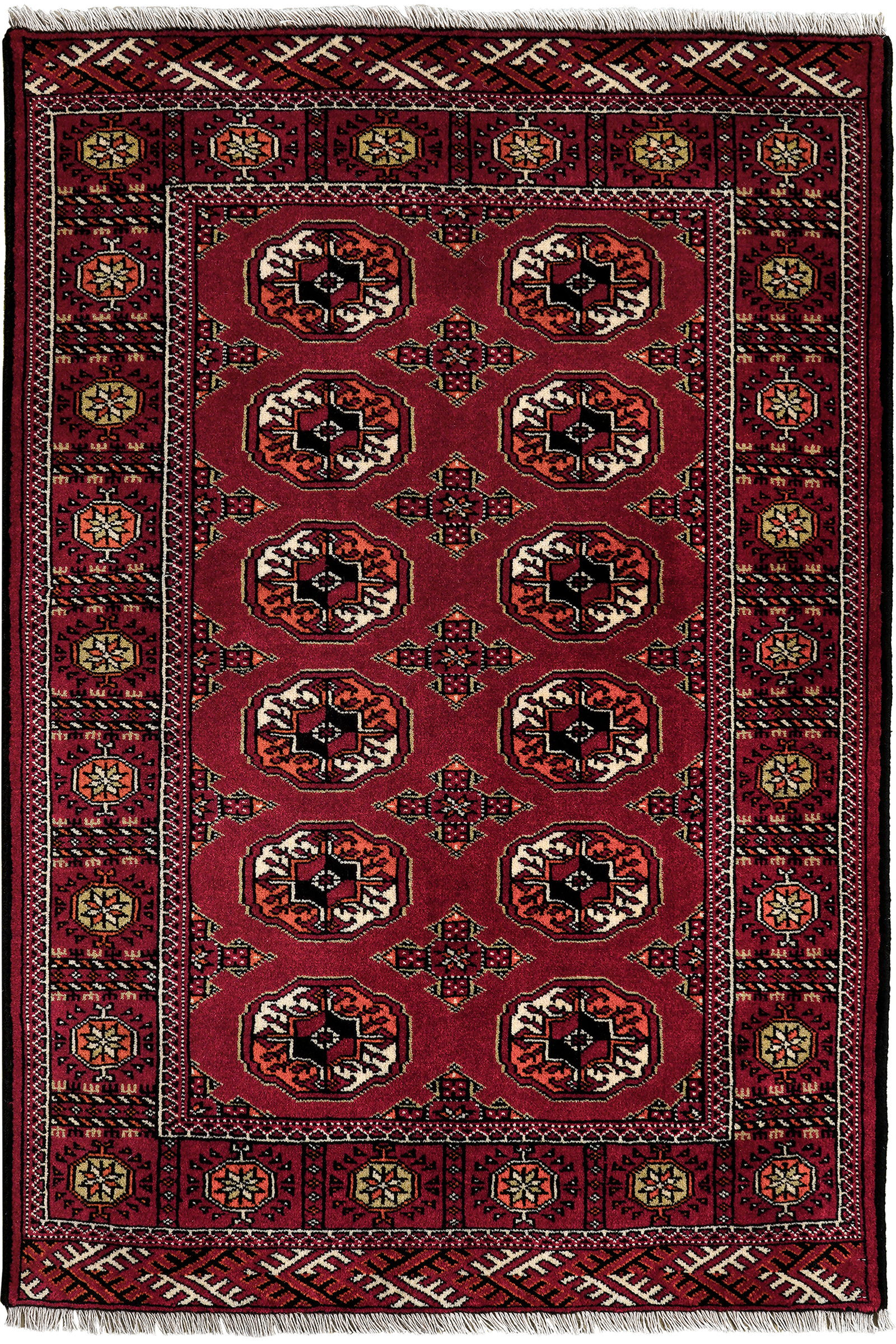Turkman — Handgefertigt, 145x101 cm, Rot, 100% Virgin Wool | Main view