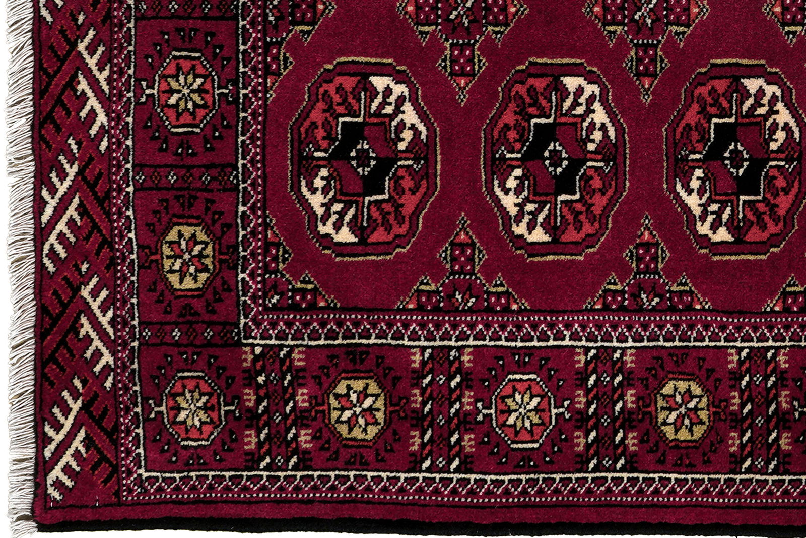 Turkman — Handgefertigt, 145x101 cm, Rot, 100% Virgin Wool | Back view