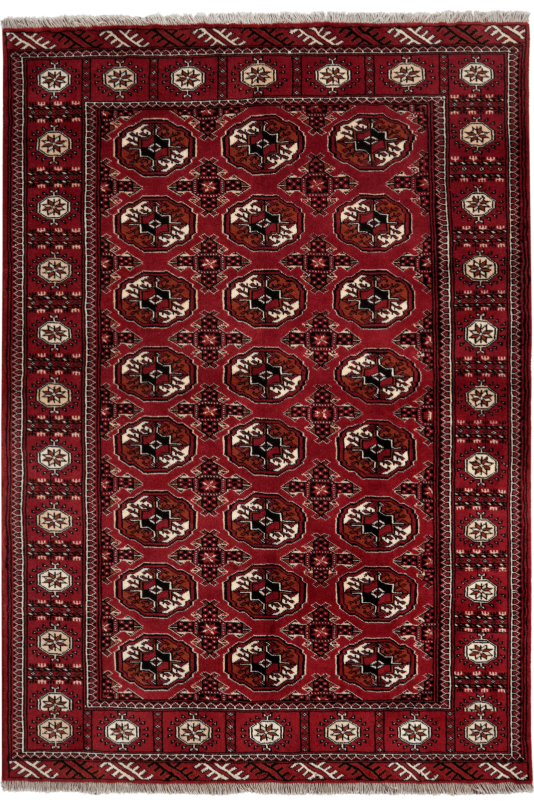 Turkman — Hand-knotted, 135x194 cm, Red, 100% Virgin Wool | Main view