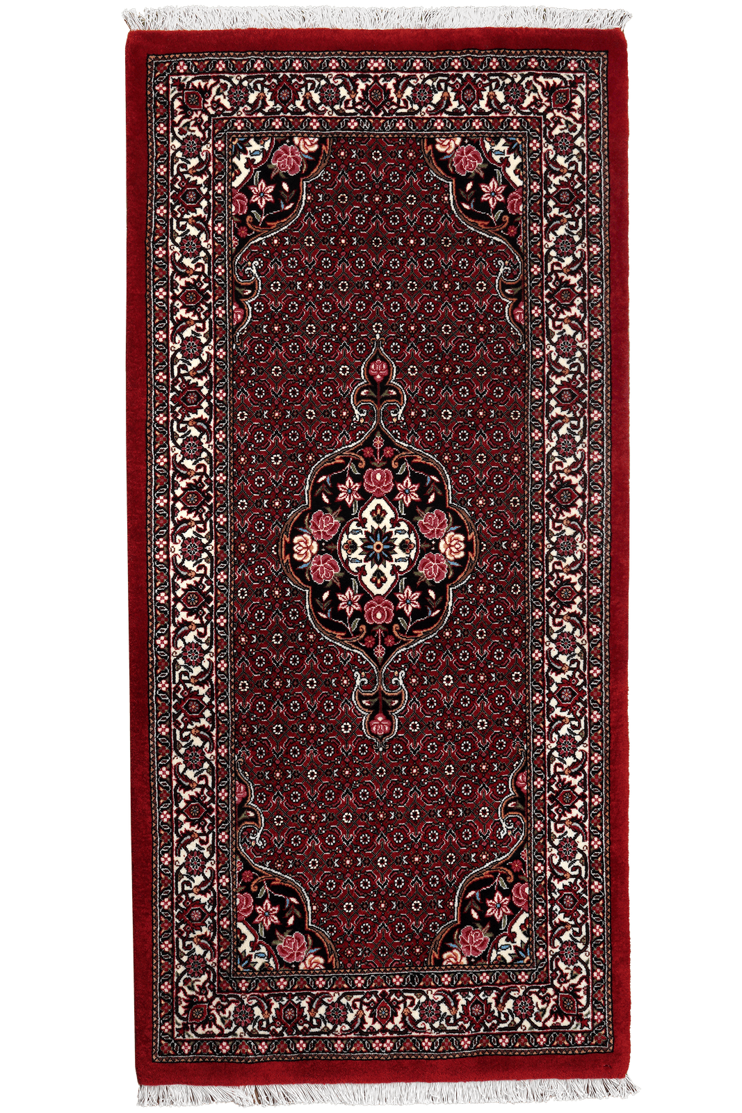 Bidjar Bookan — Hand-knotted, 75x160 cm, Red, 95% Schurwolle, 5% Seide | Main view