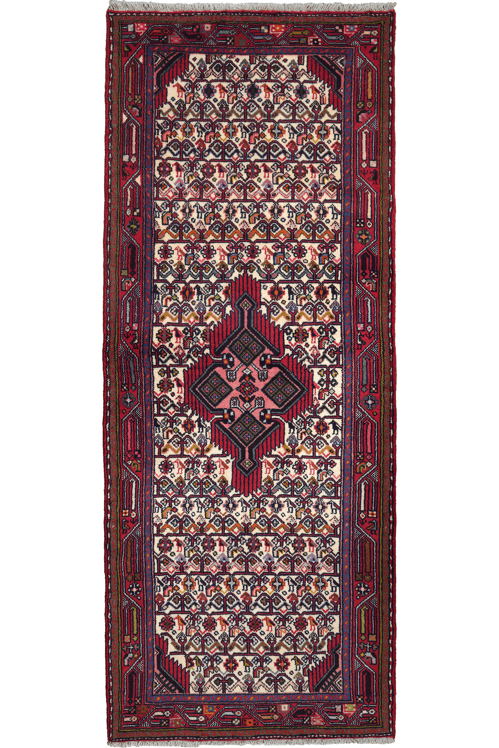 Assadabad — Hand-knotted, 83x215 cm, Beige, 100% Virgin Wool | Main view