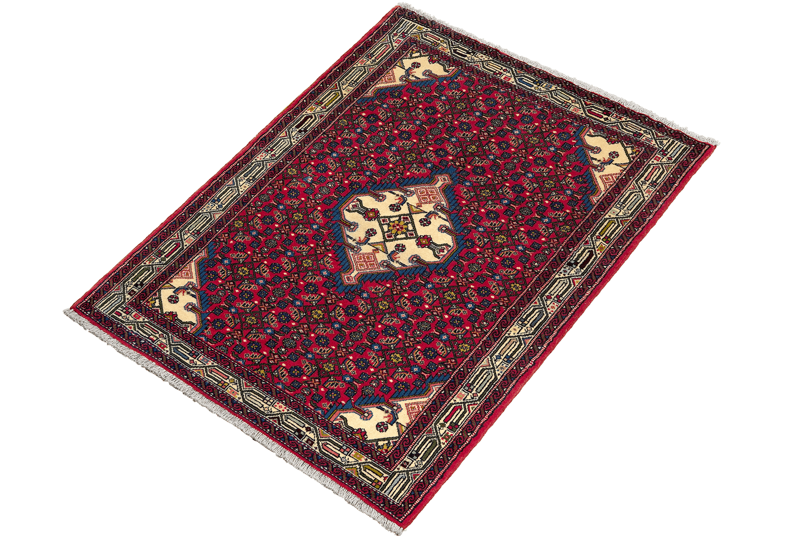 Assadabad — Hand-knotted, 107x154 cm, Red, 100% Virgin Wool | View 5