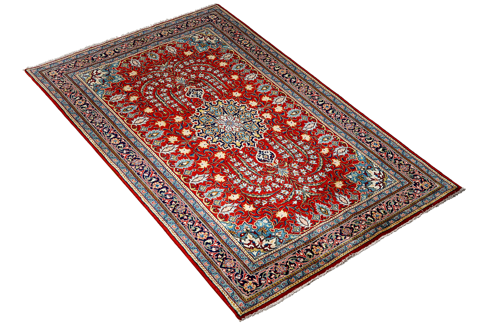 Sarough — Hand-knotted, 132x220 cm, Red, 100% Virgin Wool | View 4