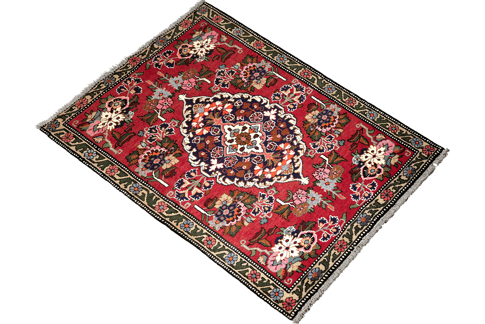 Saveh — Hand-knotted, 109x161 cm, Red, 100% Virgin Wool | View 4