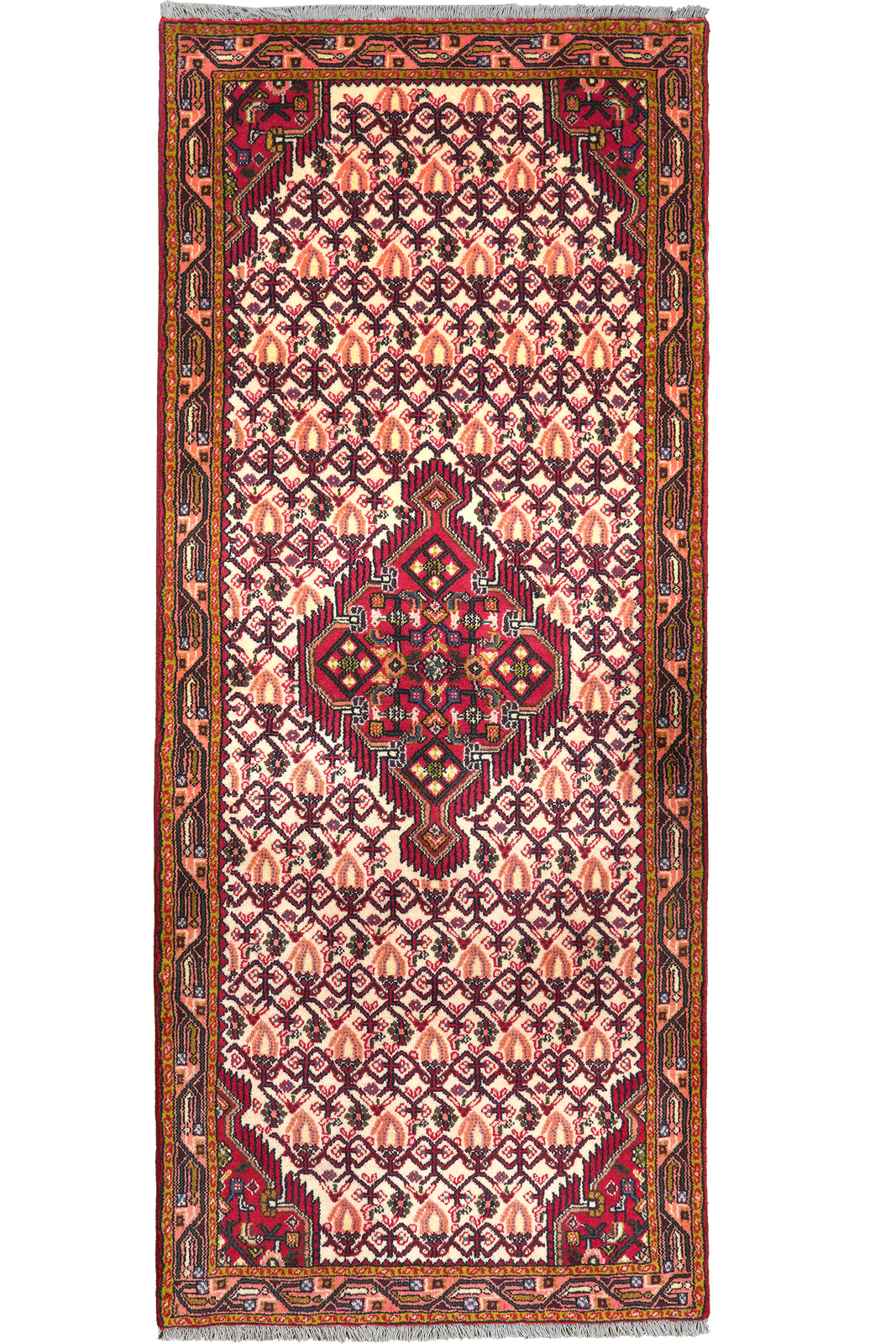 Assadabad — Hand-knotted, 81x195 cm, Beige, 100% Virgin Wool | Main view
