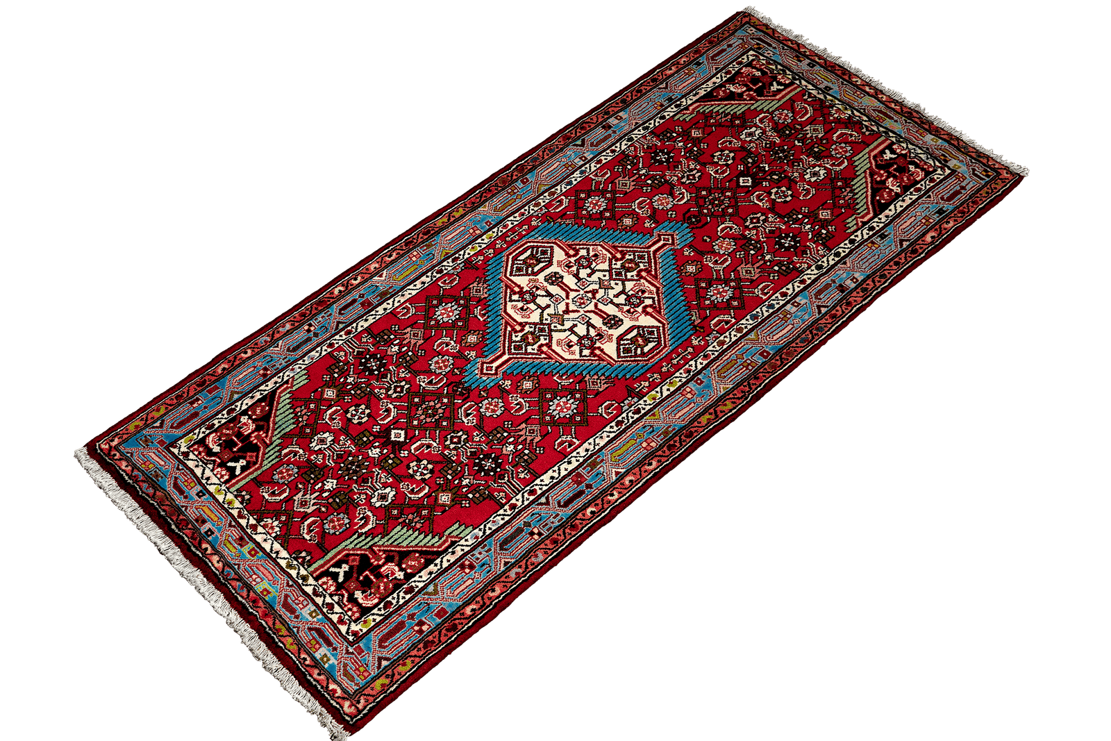 Assadabad — Hand-knotted, 83x195 cm, Red, 100% Virgin Wool | View 5