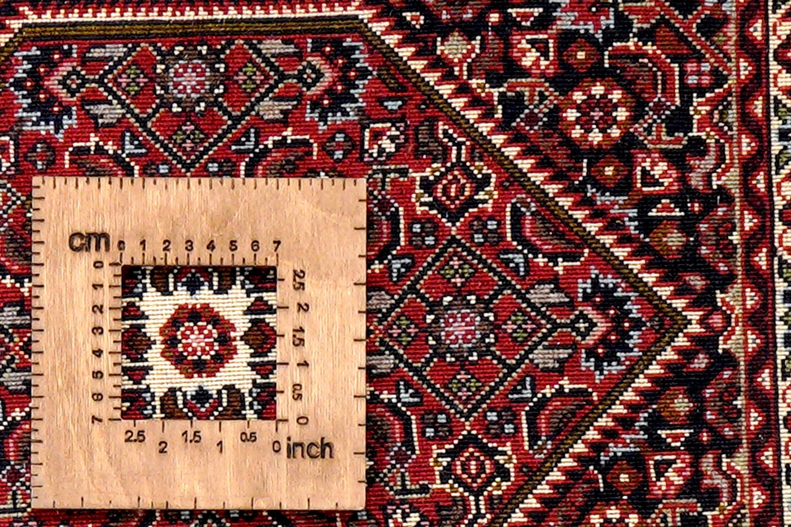 Bidjar Zandjan — Hand-knotted, 46x63 cm, Blue, 100% Virgin Wool | View 8