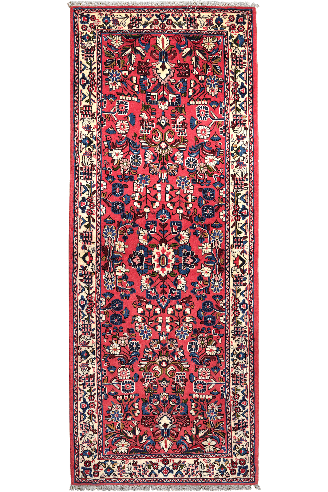 Sarough — Hand-knotted, 83x209 cm, Red, 100% Virgin Wool | Main view