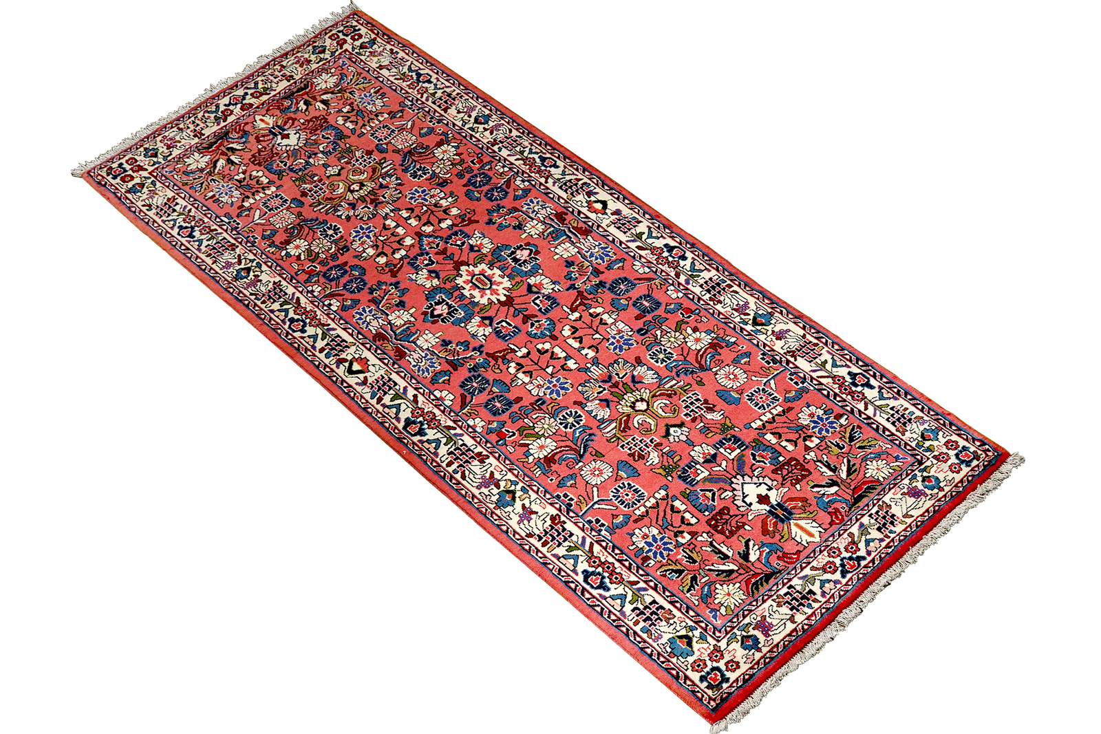 Sarough — Hand-knotted, 83x209 cm, Red, 100% Virgin Wool | View 4