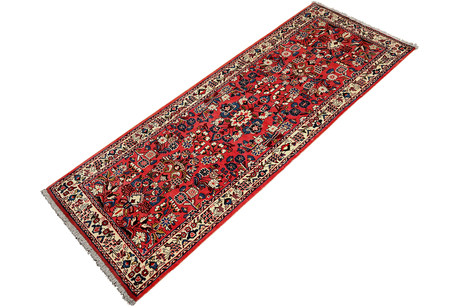 Sarough — Hand-knotted, 83x209 cm, Red, 100% Virgin Wool | View 5