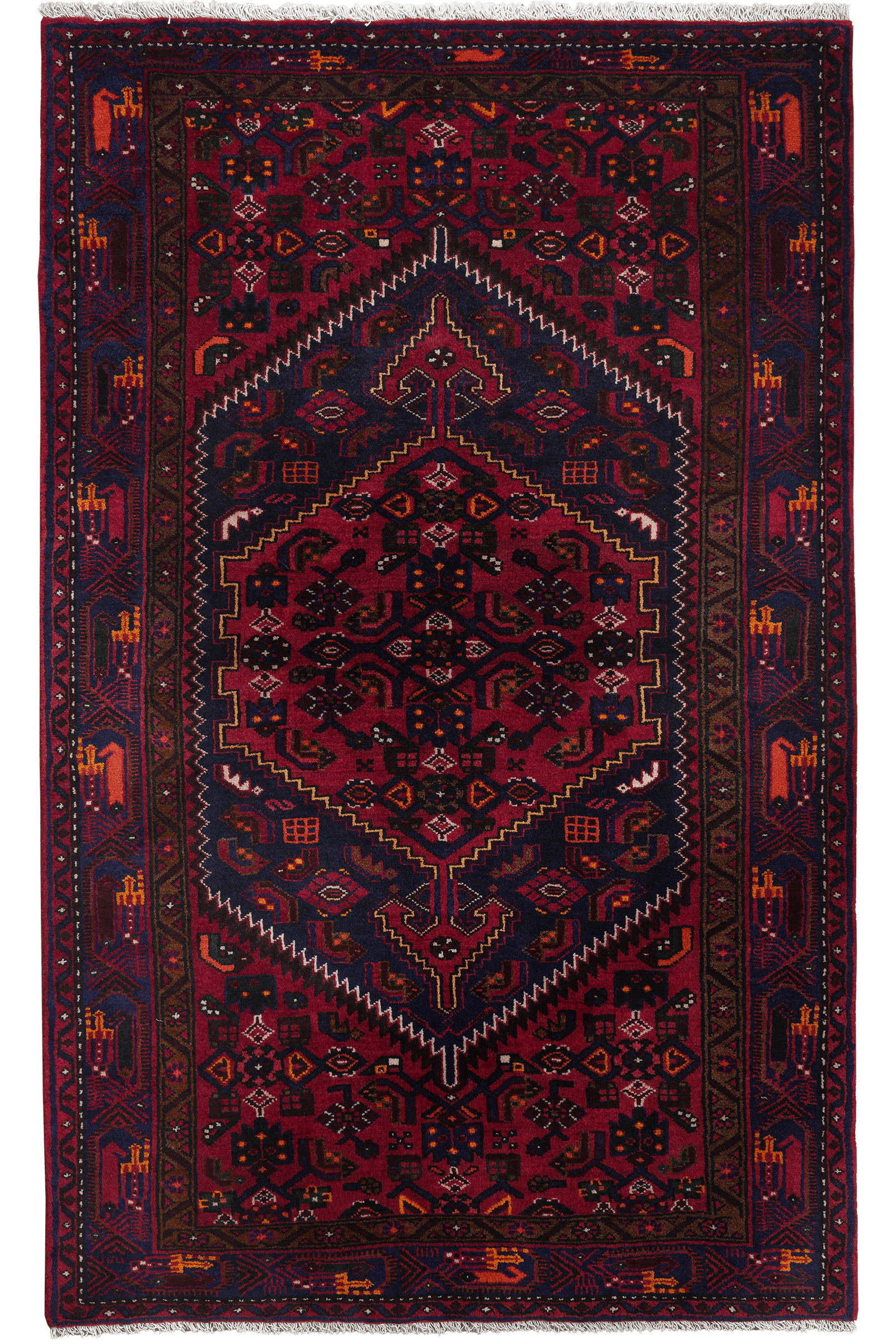 Khamseh — Hand-knotted, 125x203 cm, Blue, 100% Virgin Wool | Main view