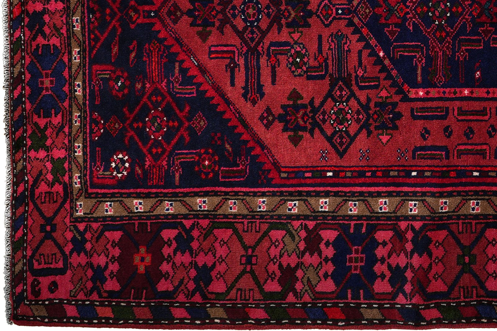 Khamseh — Hand-knotted, 130x202 cm, Red, 100% Virgin Wool | View 3