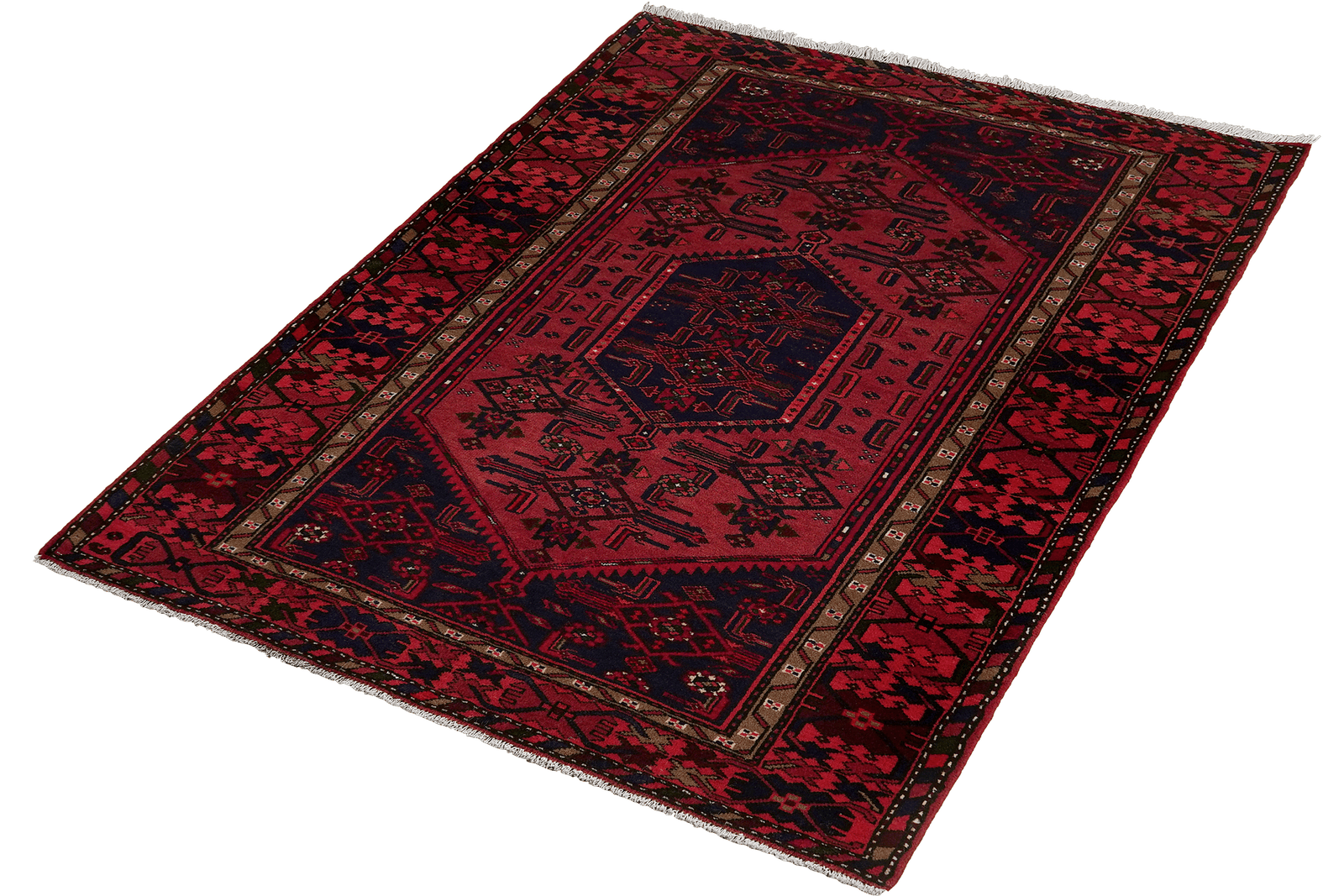 Khamseh — Hand-knotted, 130x202 cm, Red, 100% Virgin Wool | View 5