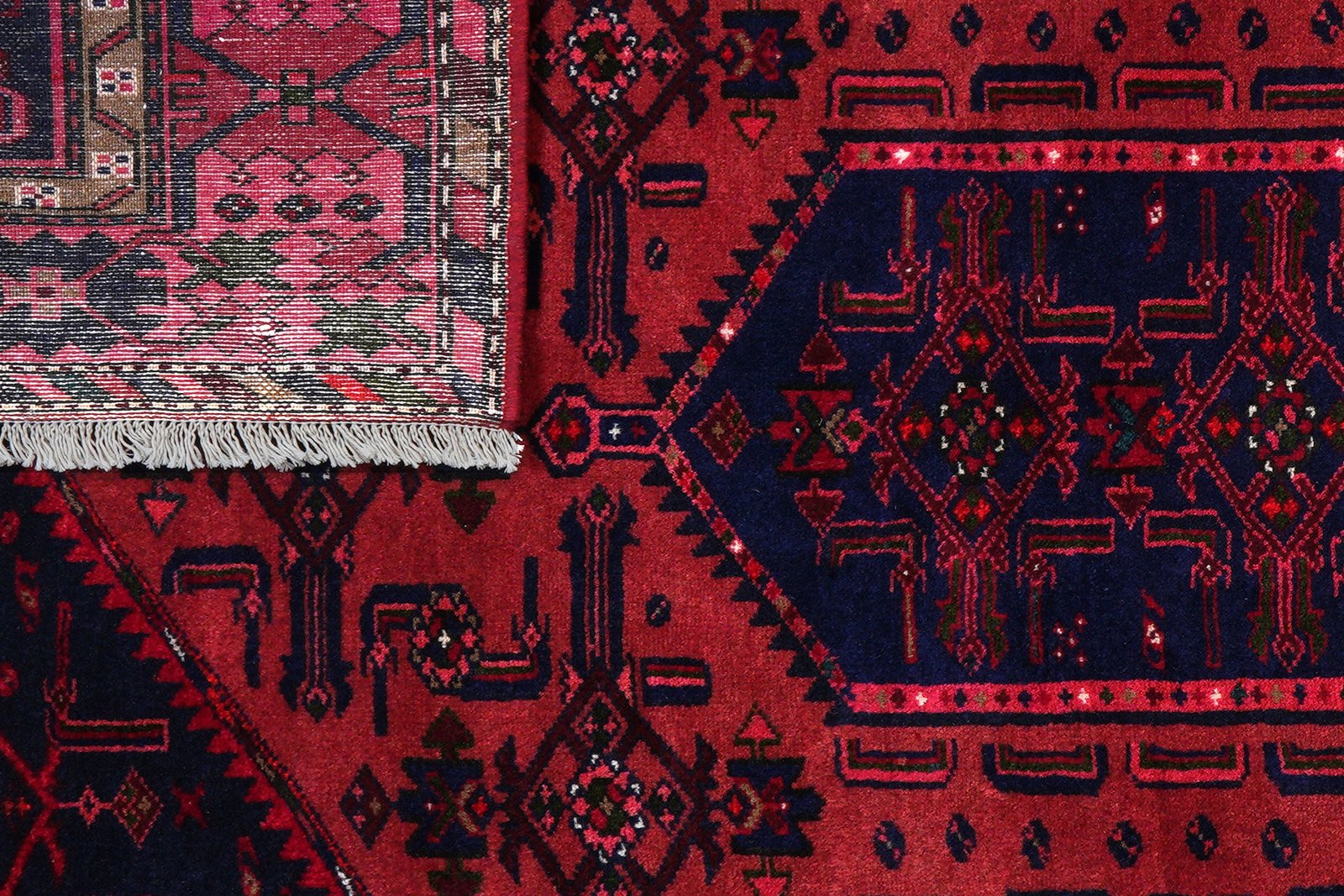 Khamseh — Hand-knotted, 130x202 cm, Red, 100% Virgin Wool | View 7