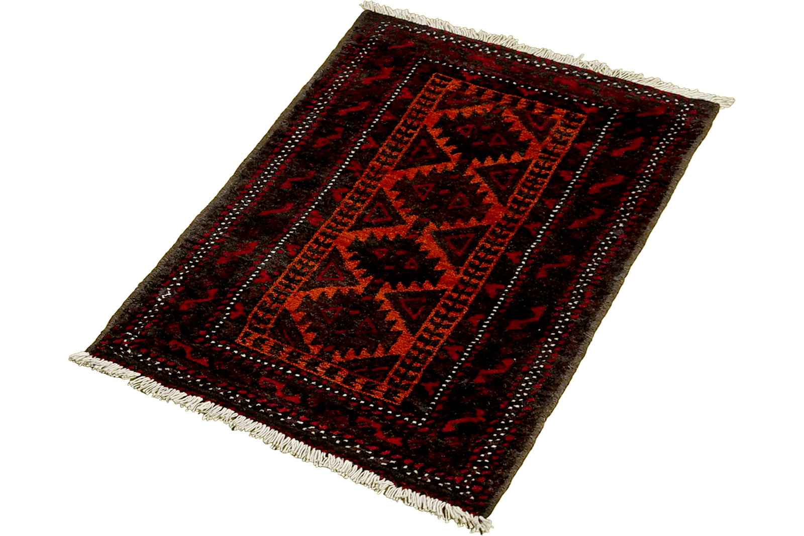 Belutch — Hand-knotted, 47x88 cm, Orange, 100% Virgin Wool | View 5
