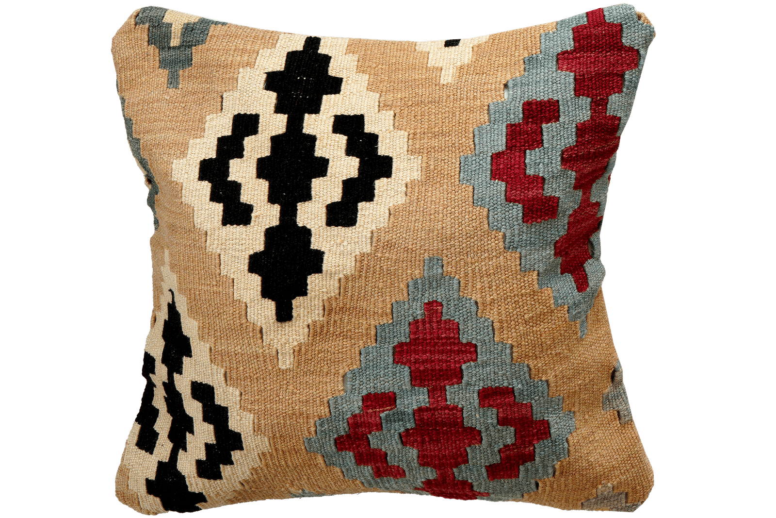 Kelim Kissen — Handmade, 50x50 cm, Multicolor, 100% Virgin Wool | Main view