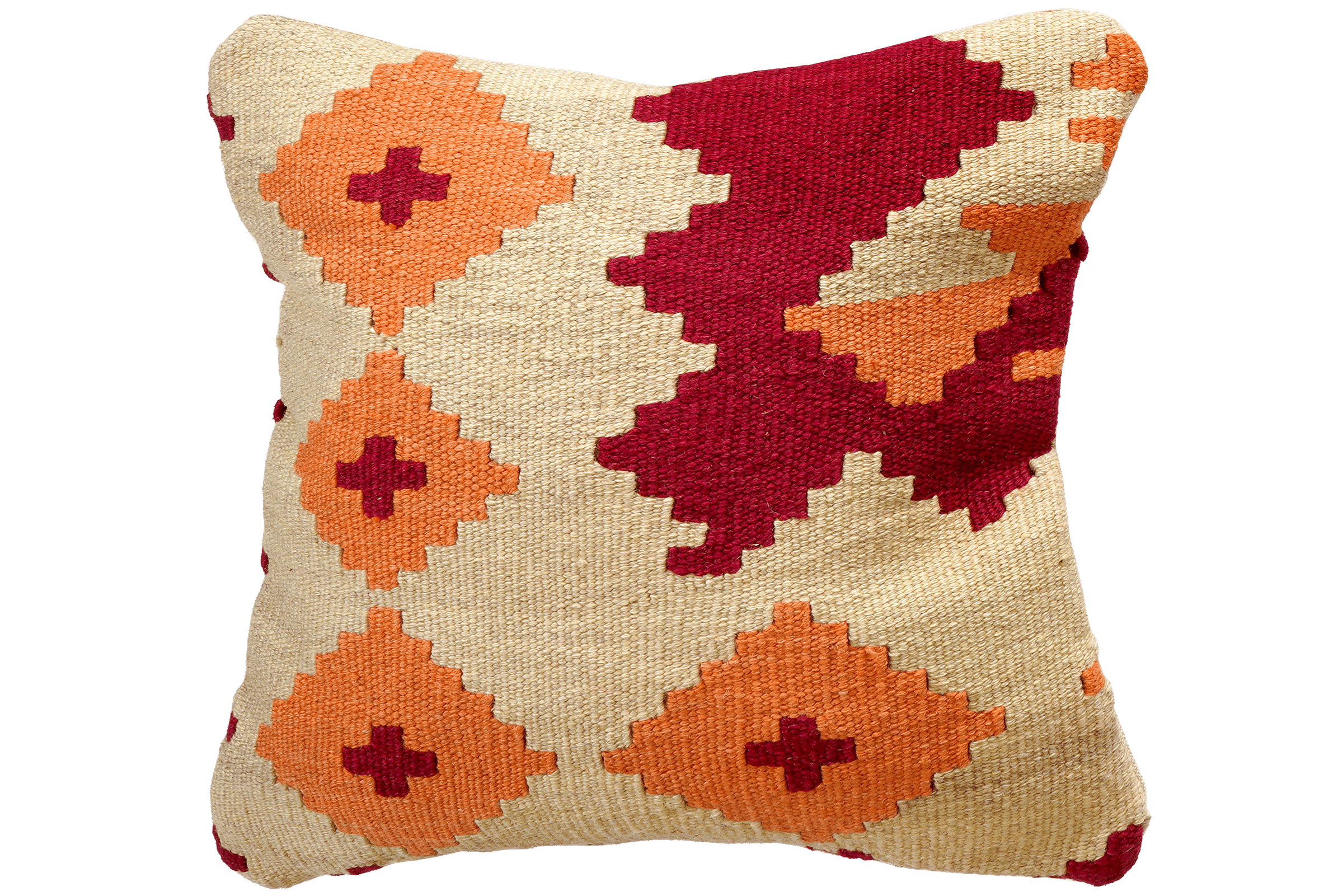Kelim Kissen — Handmade, 50x50 cm, Multicolor, 100% Virgin Wool | Main view