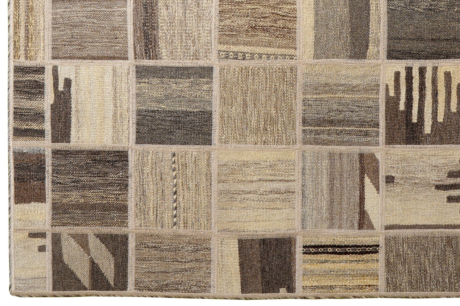 Kelim Tekkeh — Handmade, 150x200 cm, Beige, 100% Virgin Wool | View 3